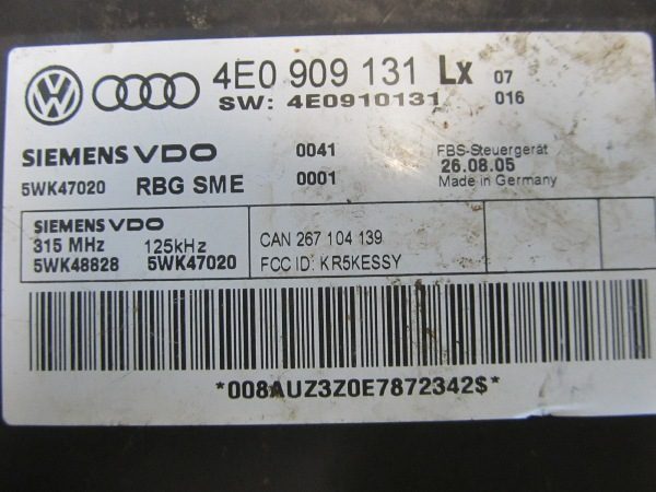 Modulo de Control de Alarma Audi OEM No 4E0909131L-4459